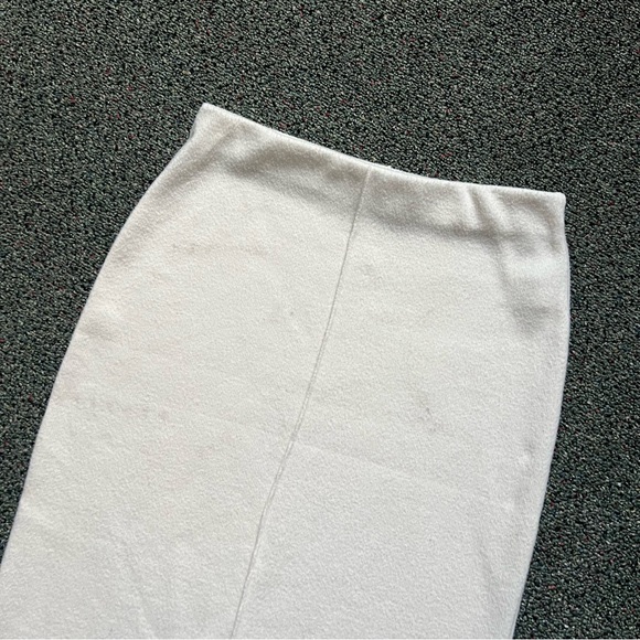 ZARA White Basic Felt Sweater Midi Maxi Knee-Length Pencil Bodycon Modest Skirt - Picture 3 of 16